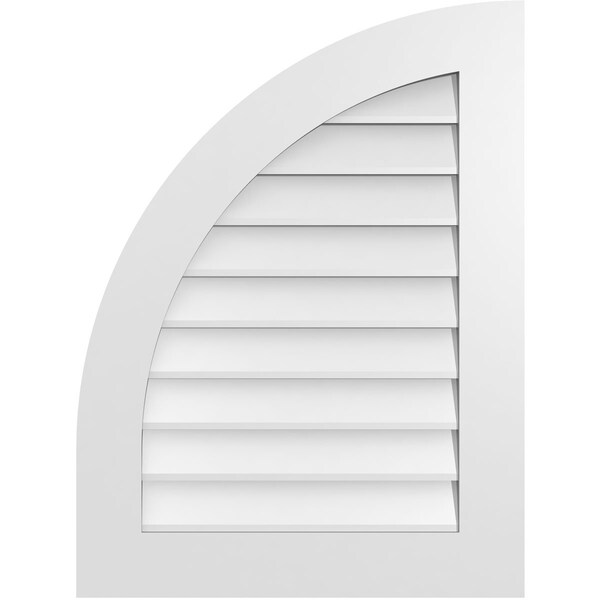Ekena Millwork Quarter Round Top Left Surface Mount PVC Gable Vent w/ 3-1/2"W x 1"P Standard Frame, 24"W x 32"H GVPQL24X3201SN - main